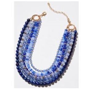 LOFT | Multi Stranded Blue Beaded Necklace